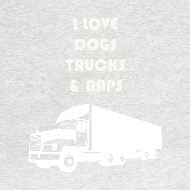 DOGS TRUCKS NAPS WHITE by Prairie Ridge Designs